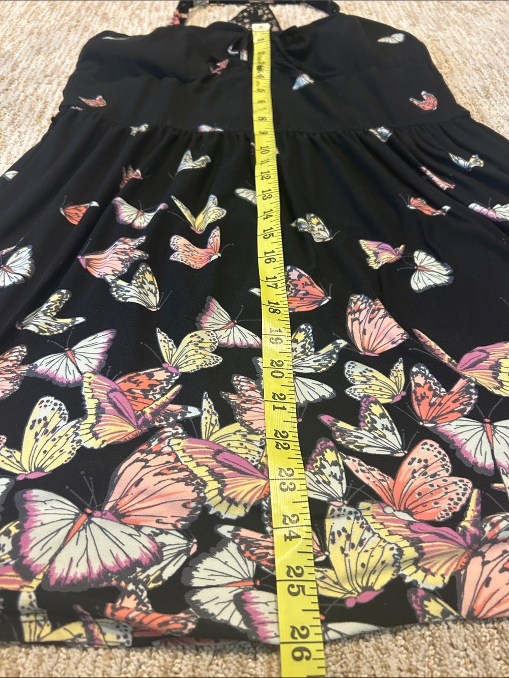 No Boundaries Black Butterfly Print Summer Dress - Picture 3 of 7